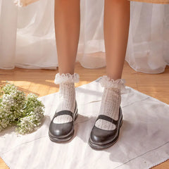 Lace Trim Pointelle Socks