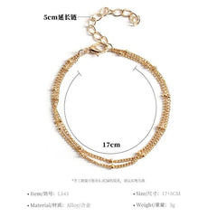 Layered Beaded Chain Bracelet
