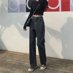 Mid Rise Washed Loose Fit Jeans