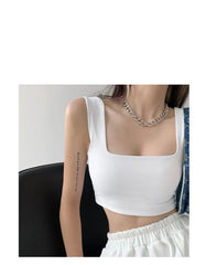 Square-Neck Crop Tank Top
