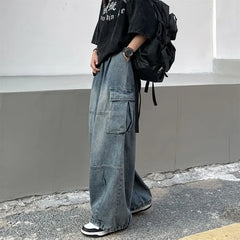 High Waist Baggy Cargo Jeans