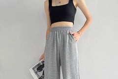 XL - High Rise Wide Leg Plain Sweatpants