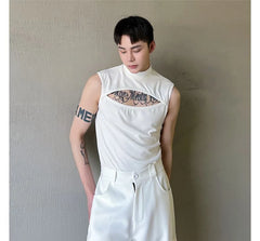 Cutout Plain Tank Top