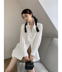 Long-Sleeve Plain Zip Shirt