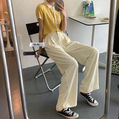High-Waist Wide-Leg Dress Pants