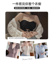 Strapless Front Closure Wireless Bra with 3 pairs removable bra pads