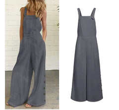 Spaghetti Strap Plain Wide Leg Jumpsuit