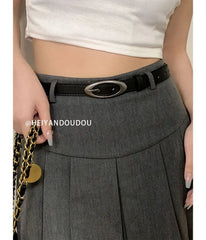 Faux Leather Slim Belt