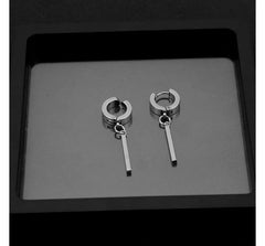 Unisex Bar Stainless-Steel Dangle Earring