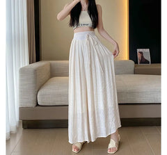 High Rise Plain Cropped Wide Leg Pants