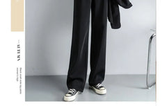 High Waist Plain Wide Leg Suit Pants (Various Designs)