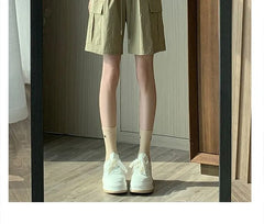 High Waist Wide Leg Cargo Shorts
