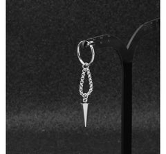 Stud Chain Asymmetrical Stainless Steel Dangle Earring