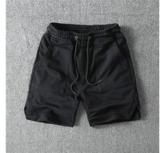Drawstring Waist Plain Slit Sweat Shorts