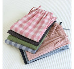 Couple Matching Drawstring Waist Plaid Lounge Pants (Various Designs)