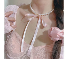 Ribbon Beaded Necklace / Bracelet