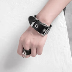 Faux Leather Buckled Bracelet