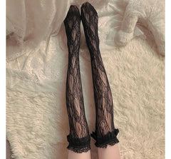 Plain Lace Knee High Socks / Over The Knee Socks