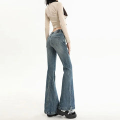 Mid Rise Washed Flared Jeans (Various Designs)