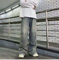Mid Rise Washed Wide Leg Jeans