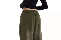 Low Waist Washed Loose-Fit Wide-Leg Sweatpants