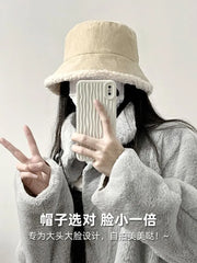Plain Fleece-Lined Corduroy Bucket Hat