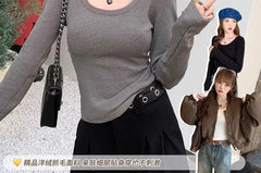 Long-Sleeve Crewneck Plain T-Shirt