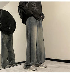 Mid Rise Washed Wide Leg Jeans