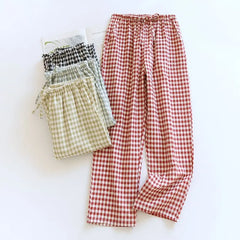 Couple Matching Drawstring Waist Gingham Pajama Pants (Various Designs)