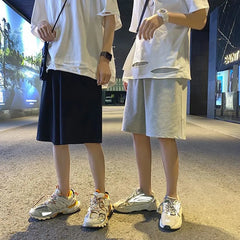 Mid Rise Plain Sweat Shorts