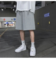 Mid Rise Plain Sweat Shorts