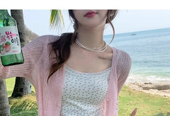 Plain Crop Cardigan