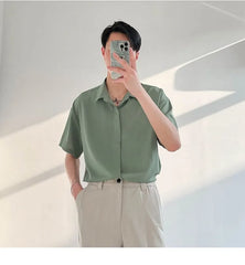 Short-Sleeve Plain Shirt