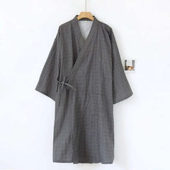 V-Neck Sashed Kimono Robe