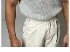 Short-Sleeve Plain Knit Polo Shirt
