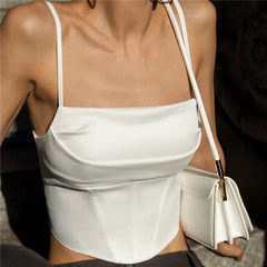 Square Neck Plain Cropped Corset Top