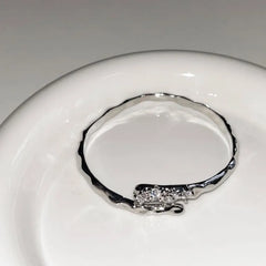 Irregular Rhinestone Ring / Open Bangle / Set