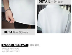 Short Sleeve Lapel Zipper Plain Loose Polo Shirt