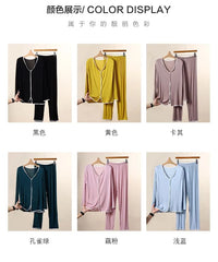 Contrast Trim Pajama Set