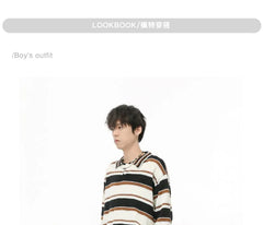 Striped Polo Sweatshirt