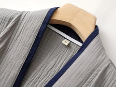 Pajama Set: 3/4-Sleeve Plain Kimono Top + Pants