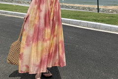 Spaghetti Strap Tie Dye Midi A-Line Sundress