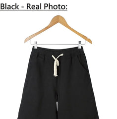 Drawstring Waist Washed Denim Shorts