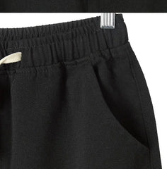 Drawstring Waist Washed Denim Shorts