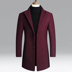 Stand Collar Plain Button Coat