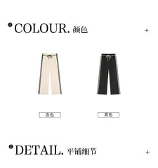Striped Tie-Strap Shift Wide-Leg Pants