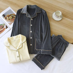 Couple Matching Contrast Trim Pajama Set