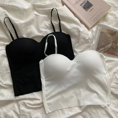 Sweetheart Neckline Plain Padded Crop Camisole Top
