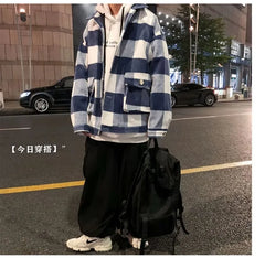 Collar Plaid Button Jacket