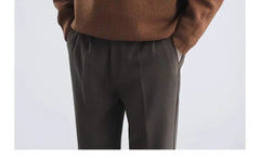 Polo Neck Drop Shoulder Plain Waffle Knit Sweater